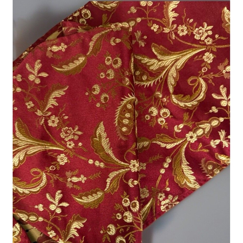 Violet Linen Red Gold Floral Damask Table Runner Elegant Luxury